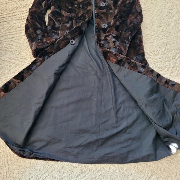 Vtg Short-haired mink Fur Coat with Hood Heavy 52 in. - Picture 6 of 10
